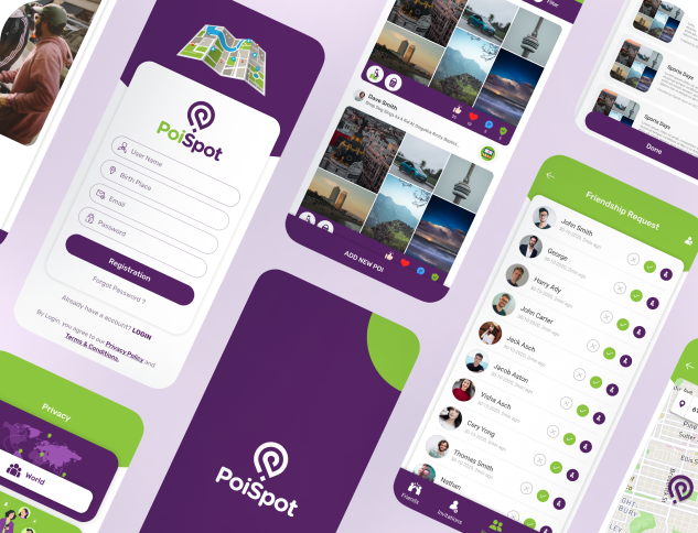 PoiSpot Mobile Application UI/UX Design by Swati Gondaliya