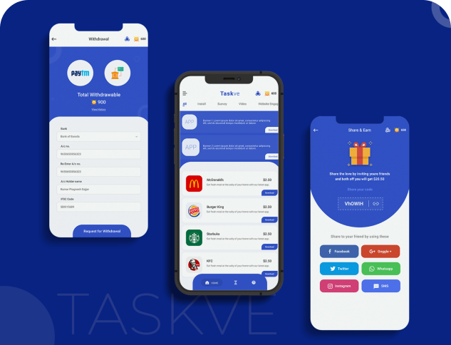 Taskve Mobile Application UI/UX Design by Swati Gondaliya